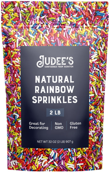 Judee's Natural Rainbow Sprinkles 2 lb - Gluten-Free and Nut-Free - Brighten Up Your Baked Goods - Great for Cookie and Cake Dec