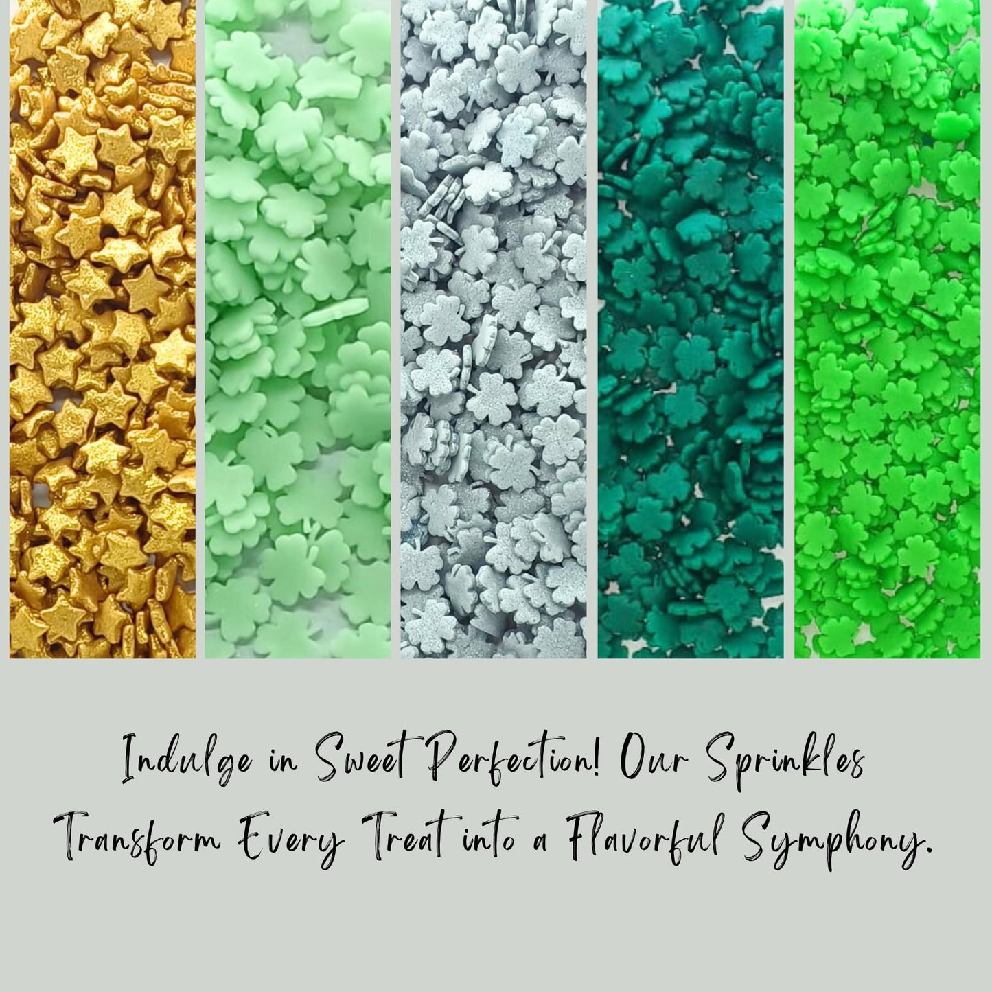 Confect St. Patricks Green & Silver Clover Sprinkles | Gold Star Sprinkles | Sprinkles For Baking & Cake Decorative | Cookie Spr