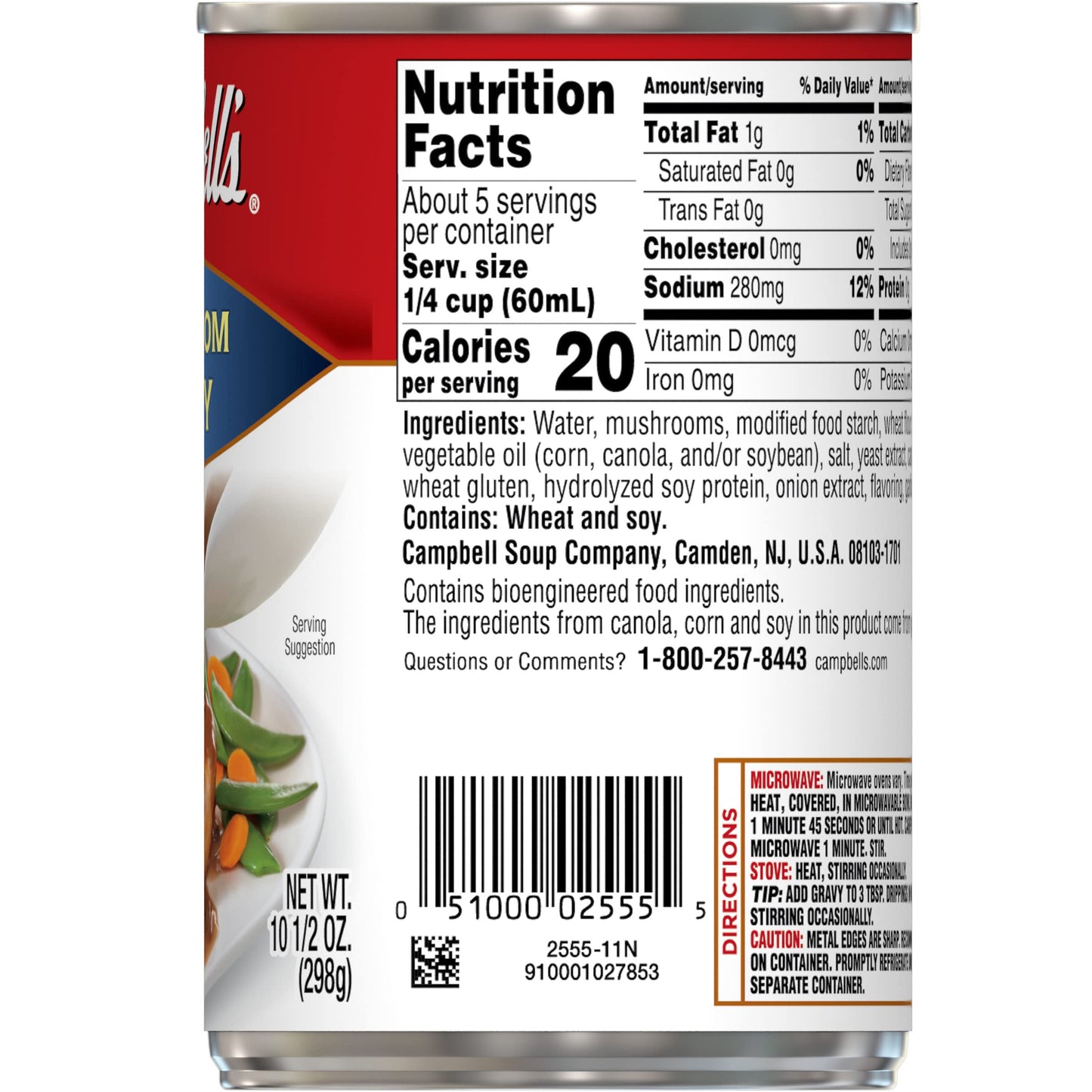 Campbells Mushroom Gravy, 10.5 oz Can (Pack of 24)