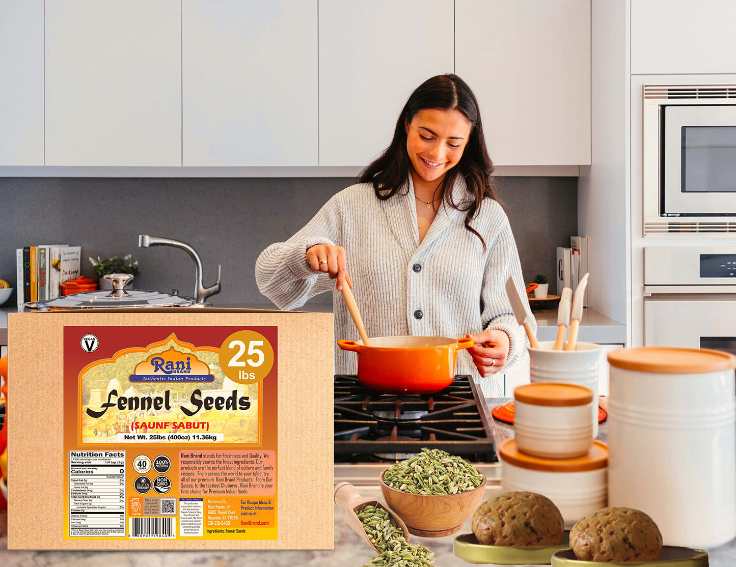 Rani Fennel Seeds (Saunf Sabut) Whole Spice 400Oz (25Lbs) 1136Kg Bulk Box All Natural Gluten Friendly Non-Gmo Vegan Indian Origi