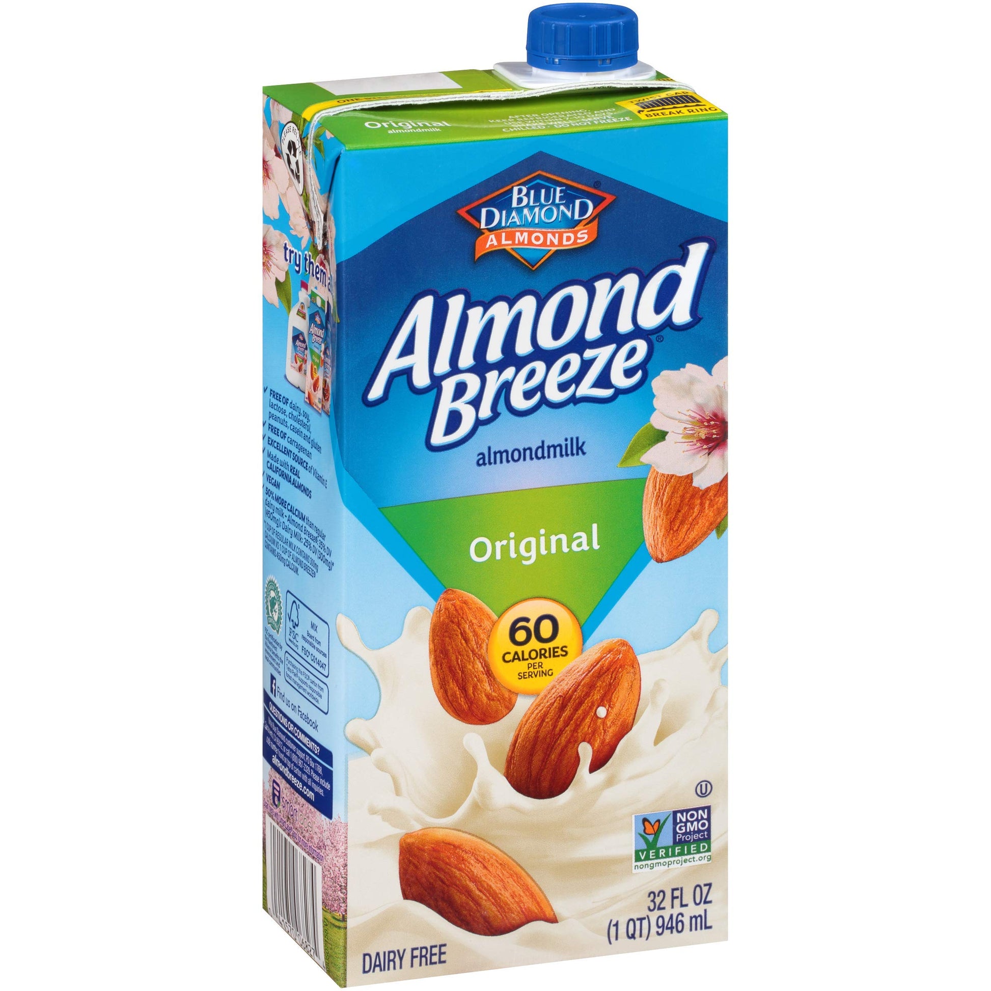 Almond Breeze Dairy Free Almondmilk, Original, 32 Fl Oz (Pack Of 12)