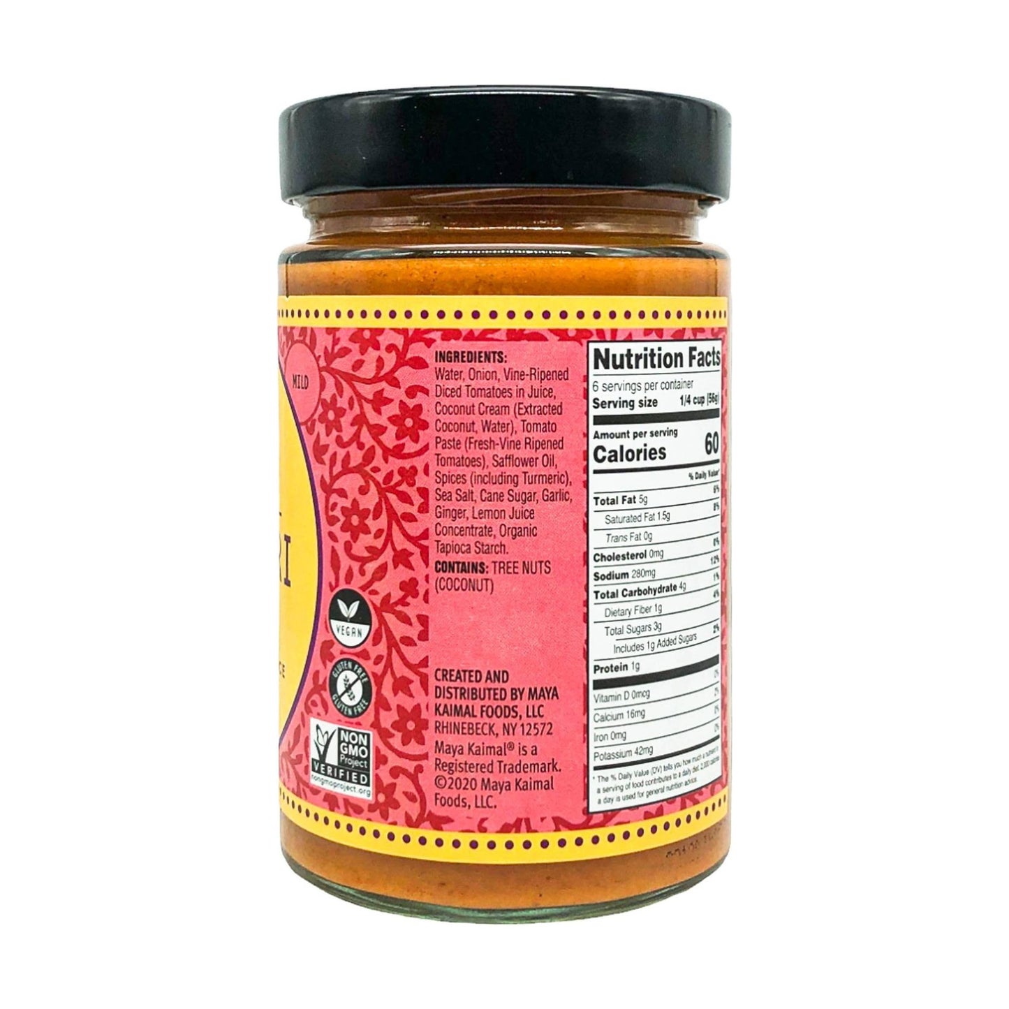 Maya Kaimal Kashmiri Curry Sauce, 12.5 Oz, Mild Indian Simmer Sauce With Tomato And Nutmeg. Vegan, Gluten Free, Non-Gmo Project