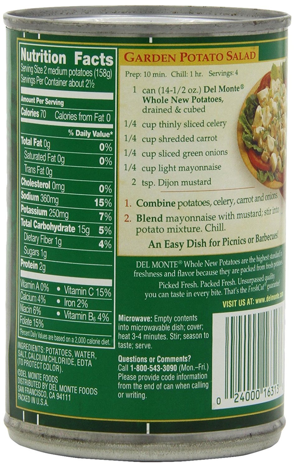 Del Monte Diced Potatoes, 14.5-Ounce (Pack Of 8)