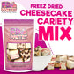 Freeze Dried Cheesecake New York Style, Caramel Chocolate Chip And Strawberry Swirl Crunchy Treat Resealable Bag 4.1 Oz Cheese C