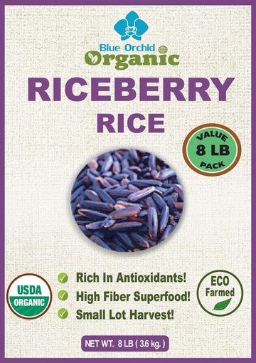 Organic Riceberry Rice Value Pack - Purple Thai Black Jasmine Rice - USDA Certified - Premium Freshness - Small Lot Harvest Dire
