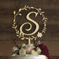 Kiskistonite Initials S Cake Topper, Monogram Cake Topper S, Rustic Wedding Cake Topper, Wreath Letter S Cake Topper, Mirror Gol
