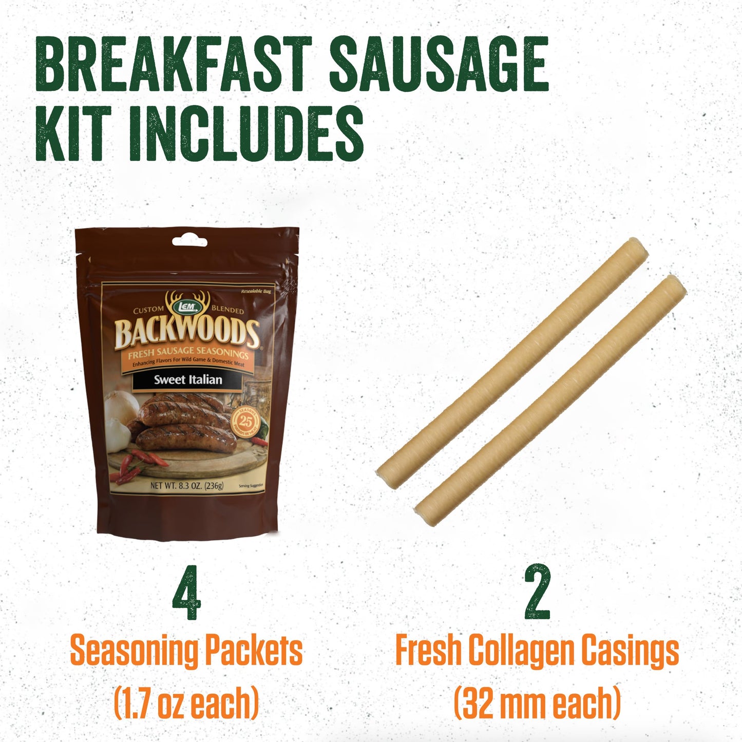 LEM Backwoods Sweet Italian Sausage Seasoning Kit, Seasons Up to 20 Pounds, 9.5 Ounce Package, Model 9564