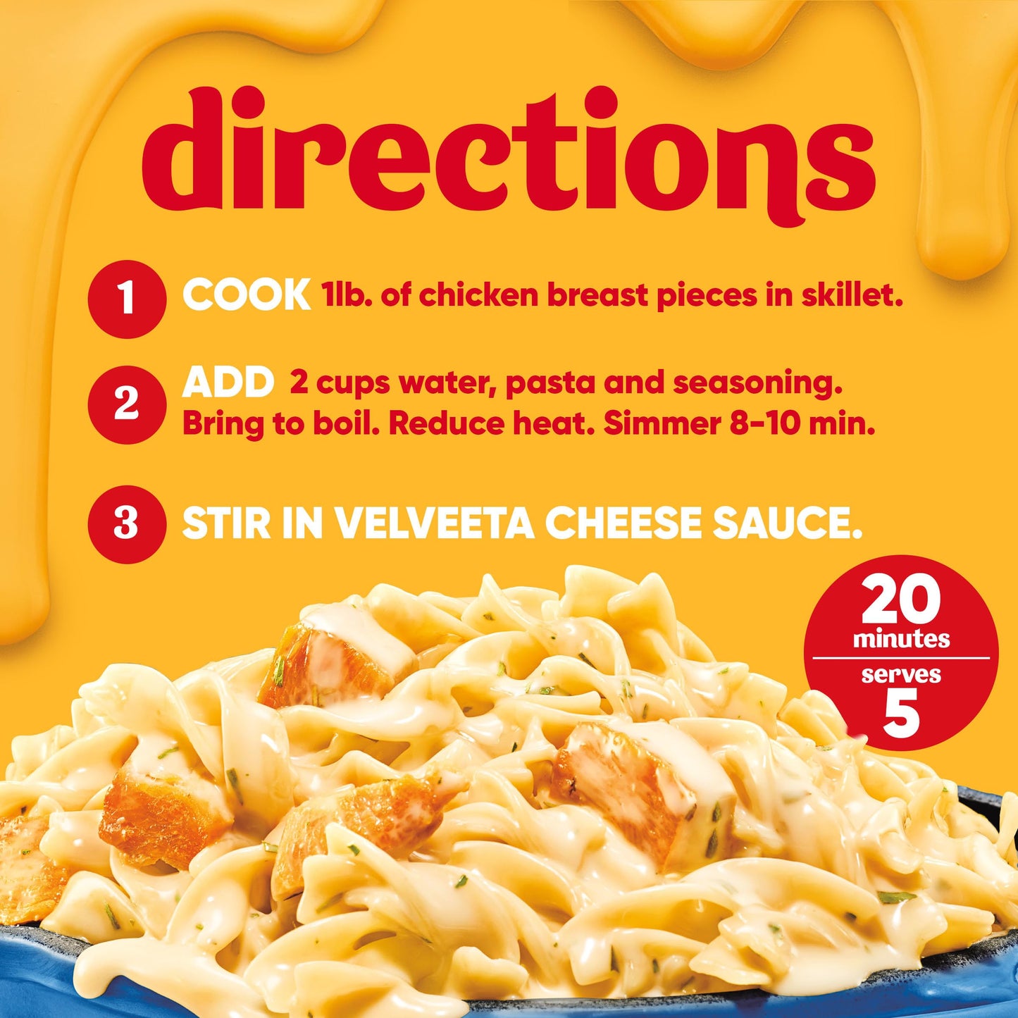 Velveeta Skillets Chicken Alfredo One Pan Dinner Kit, 12.5 Oz Box