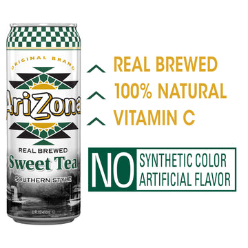 AriZona Sweet Tea, 22 Fl Oz Big Can (Pack of 12) - Refreshing Iced Tea Beverage, Perfect for Thirst Quenching!