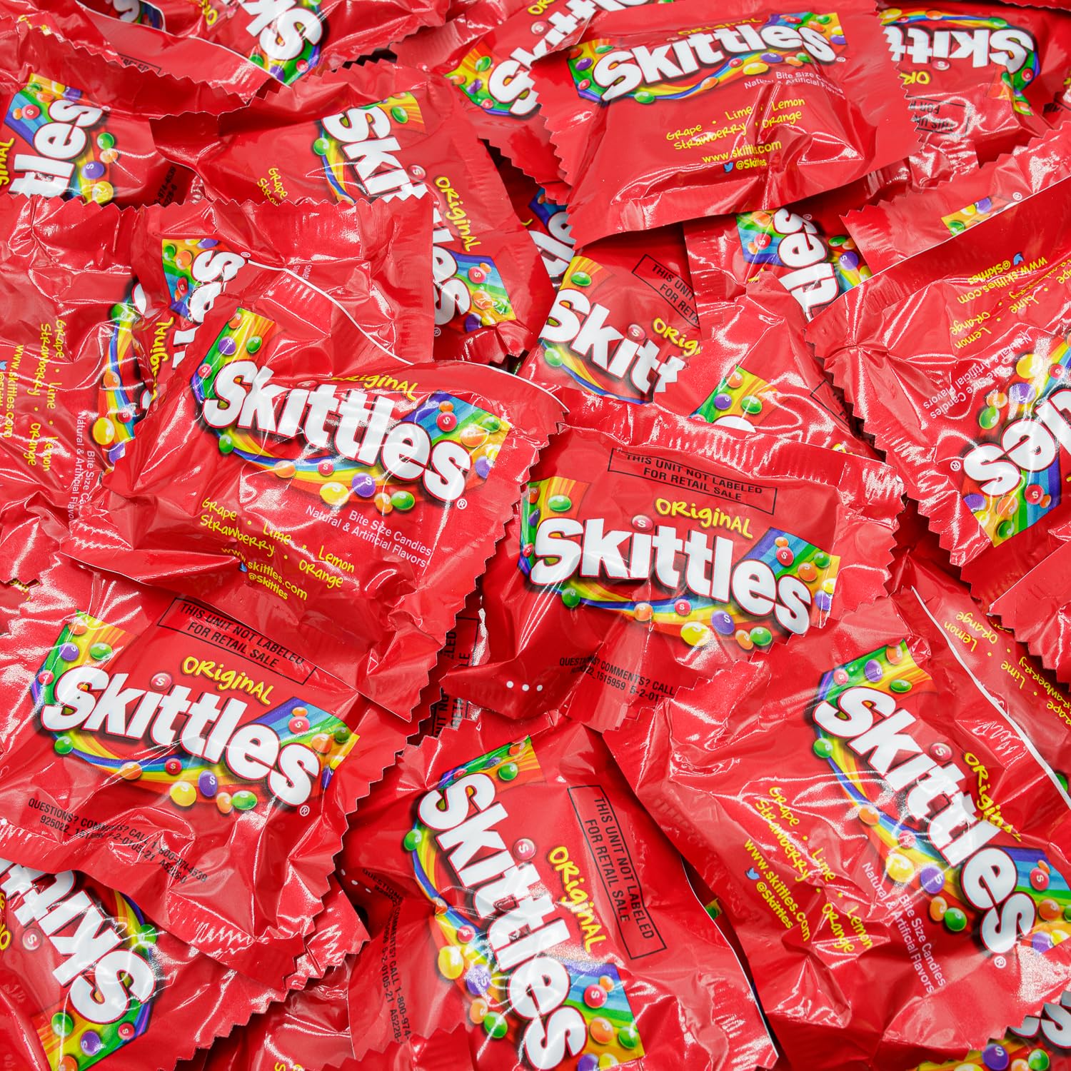 SKITTLES Original Fun Size 2lb individual packs Bulk Bag, Assortment of Flavors (Strawberry, Lemon, Orange, Grape, Lime)