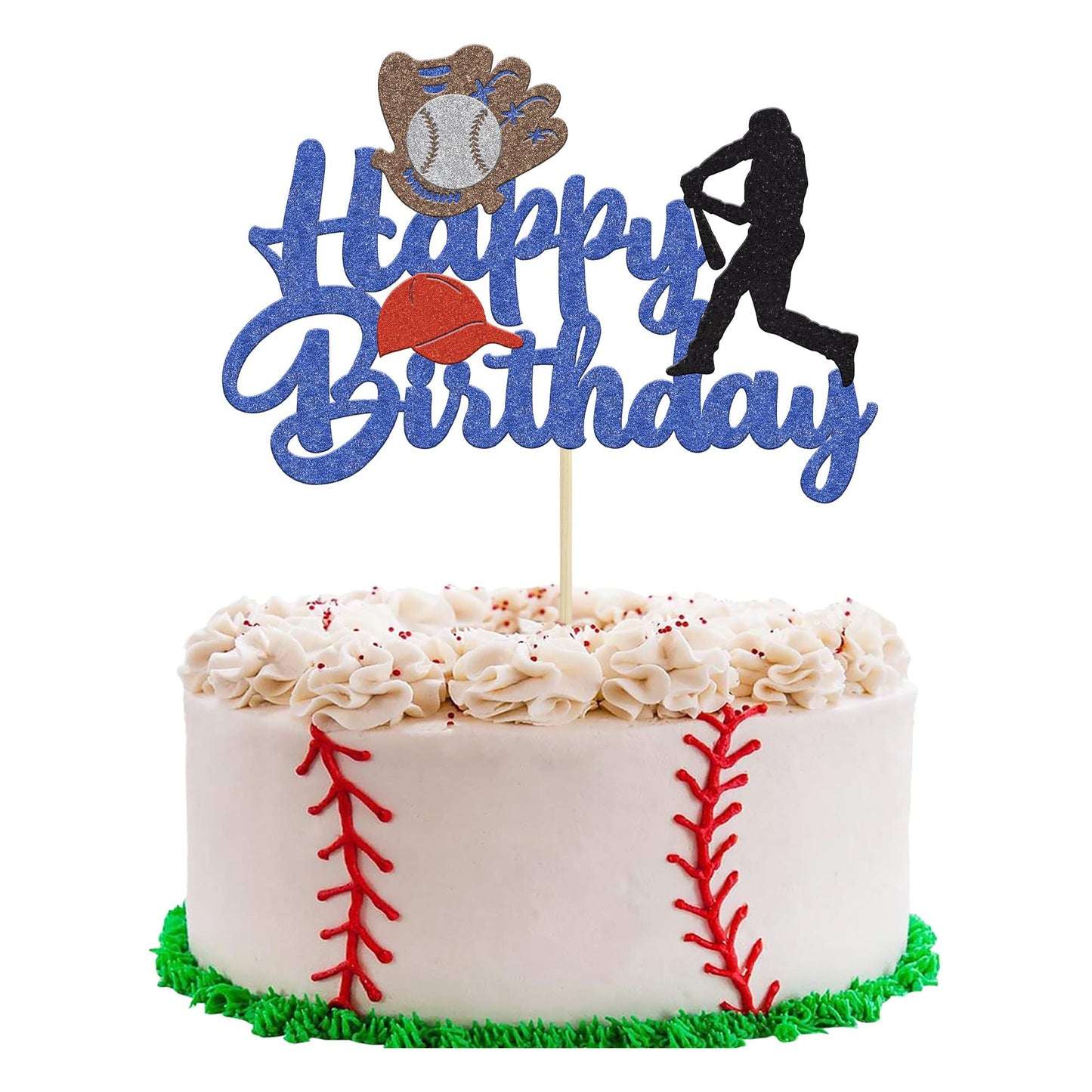 1 Pack Baseball Theme Cake Topper Sports Happy Birthday Baseball Player Cake Decoration For Baseball Sports Party Theme Decorati