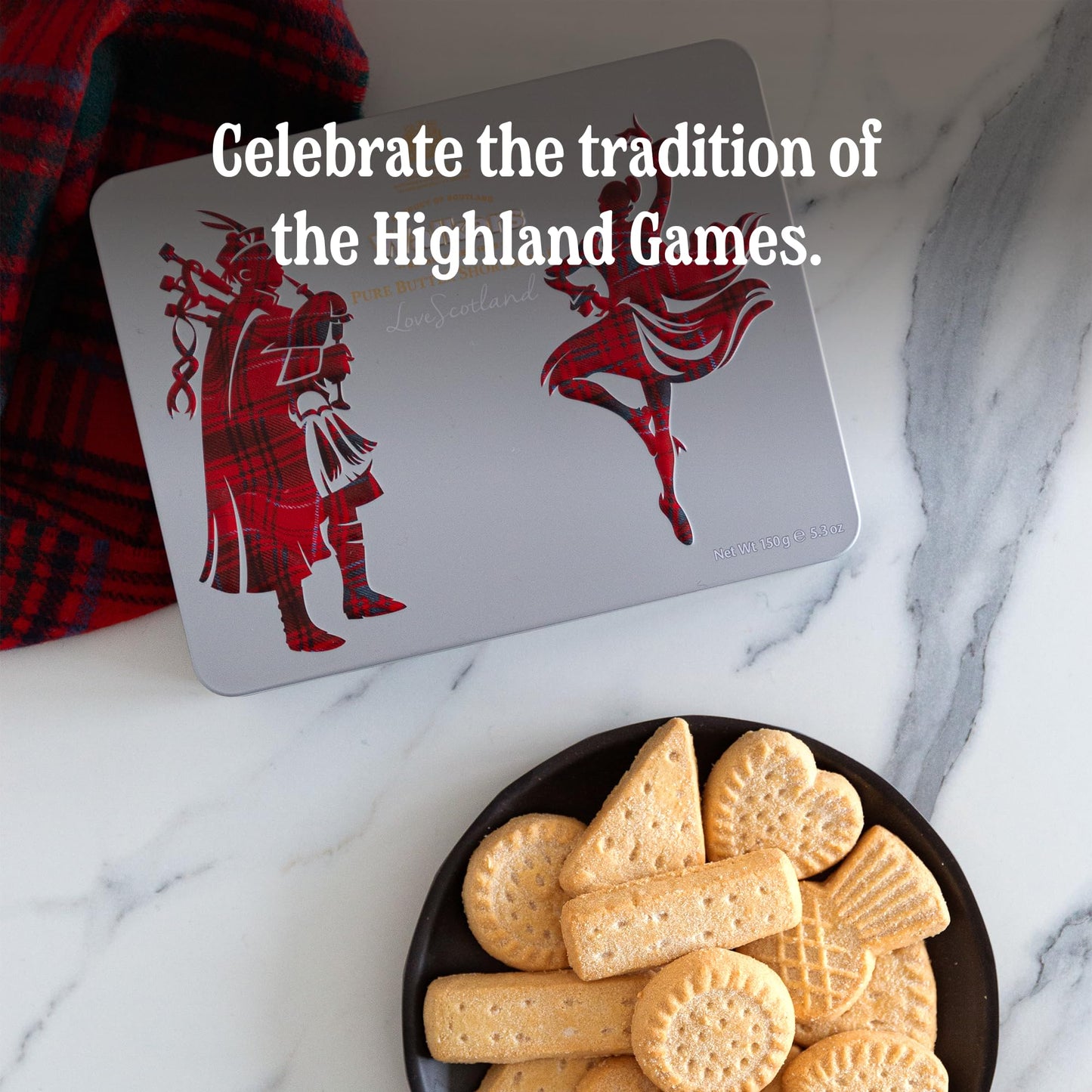 Walkers Shortbread Scottish Icon Piper & Highland Dancer Holiday Tin, All-Butter Shortbread Cookies, 5.3 Oz Tin
