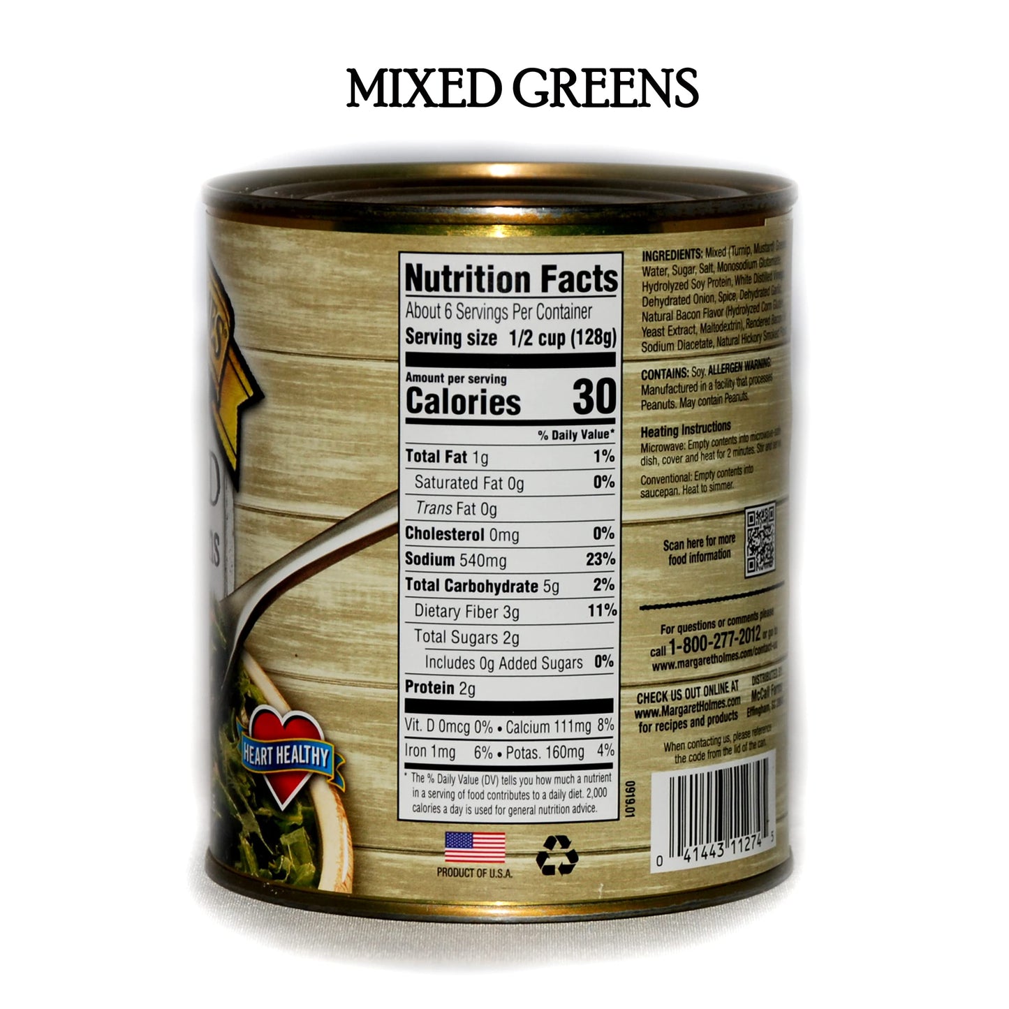Margaret Holmes Greens Variety Pack - 27 Oz Cans, (Pack of 3) Turnips, Collards, and Mixed Greens