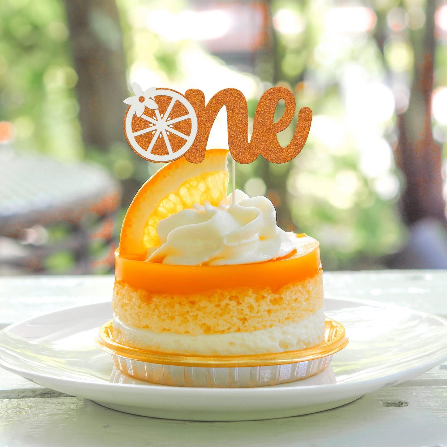 1Pc Little One Cake Topper Glitter Orange First Birthday Cake Pick Decorations For Citrus Fruit Theme Baby Shower Kids Birthday