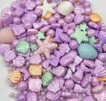 Sentovac Edible Purple Mermaid Pearl Sprinkles | Edible Cake Cupcake Sprinkles 1 Bottle 3.53oz/ 100g | Cookie and Ice Cream Topp