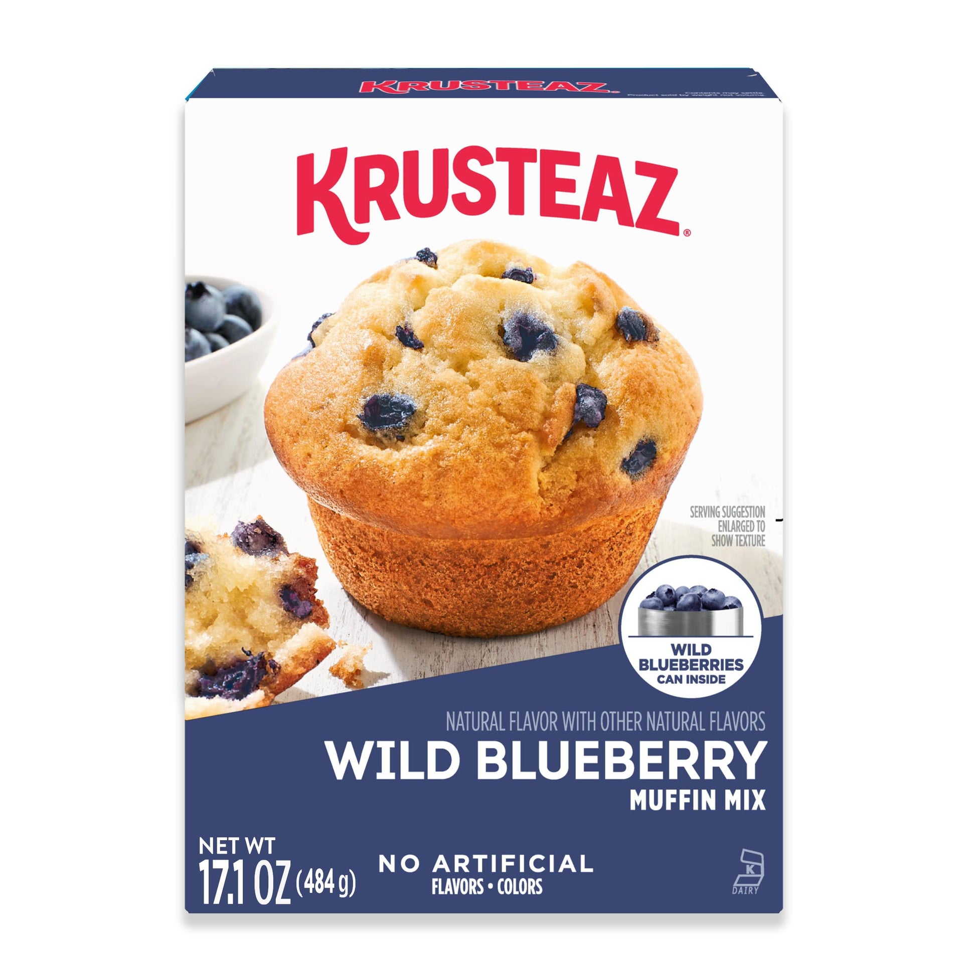 Krusteaz Wild Blueberry Muffin Mix, 17.1 OZ (Pack of 12)