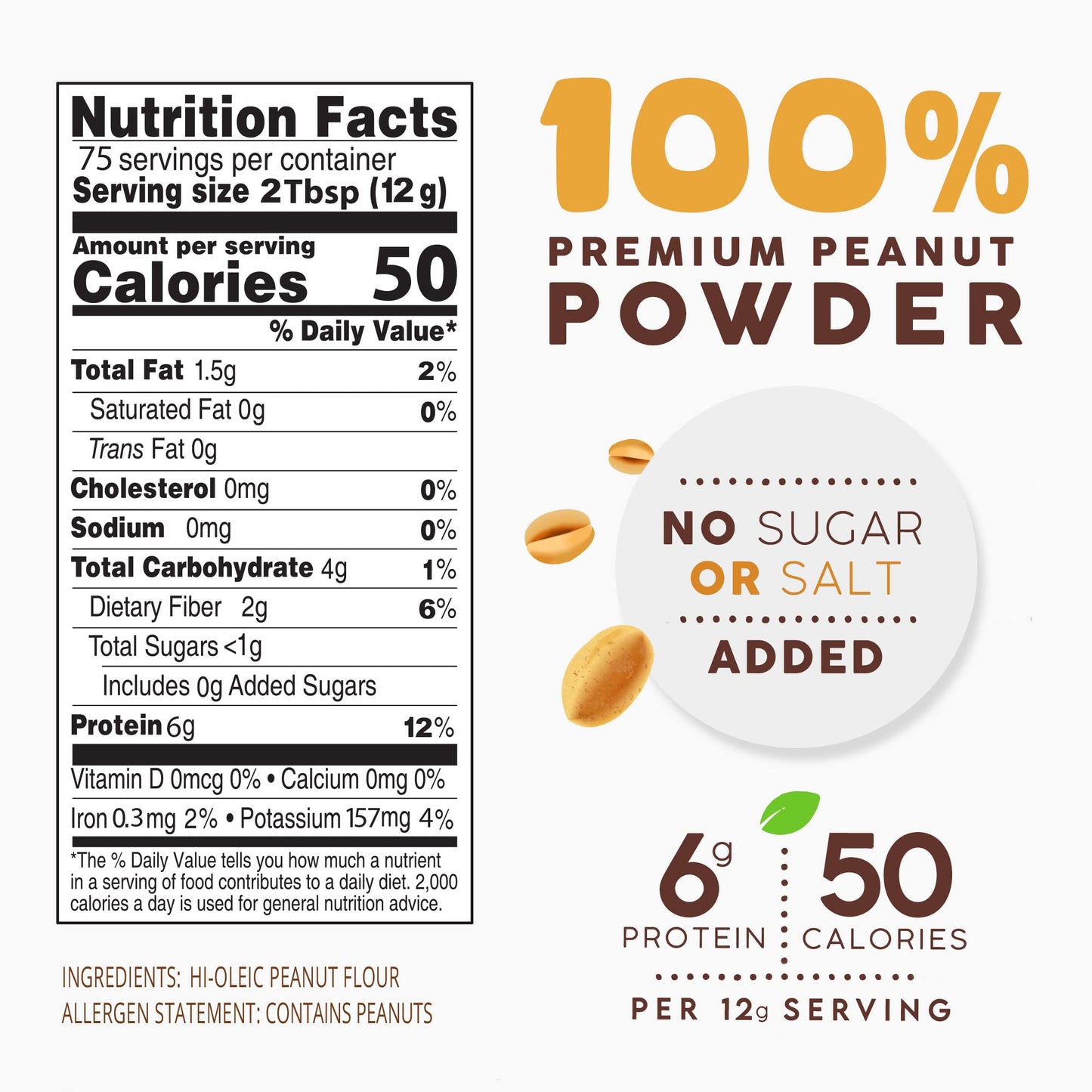 Pasokin All-Natural Powdered Peanut Butter, Gluten-Free, Non-GMO, 32 oz, Plant-Based Protein, Keto-Friendly