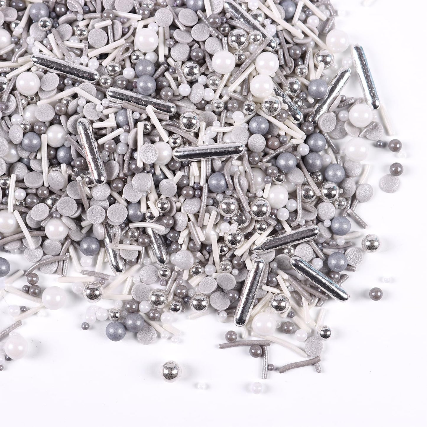 Silver Sprinkles For Cake Decorating, Silver Rob Sprinkles, Silver Pearl Sprinkles, Jimmy Sprinkles, Perfect For Cupcakes, Macar