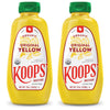KOOPS Organic Yellow Mustard - Gourmet, Gluten-Free, Kosher, 12 Oz, Pack of 2