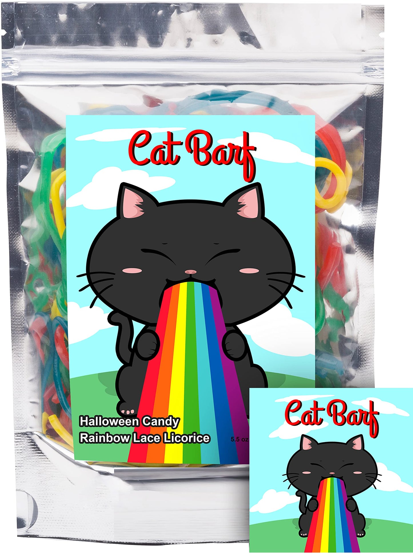 Cat Barf Rainbow Licorice Laces Rainbow Laces Fruity Candy Strings Funny Unique Valentine'S Day Gag Gift For Teens, Girls, Boys And Kids