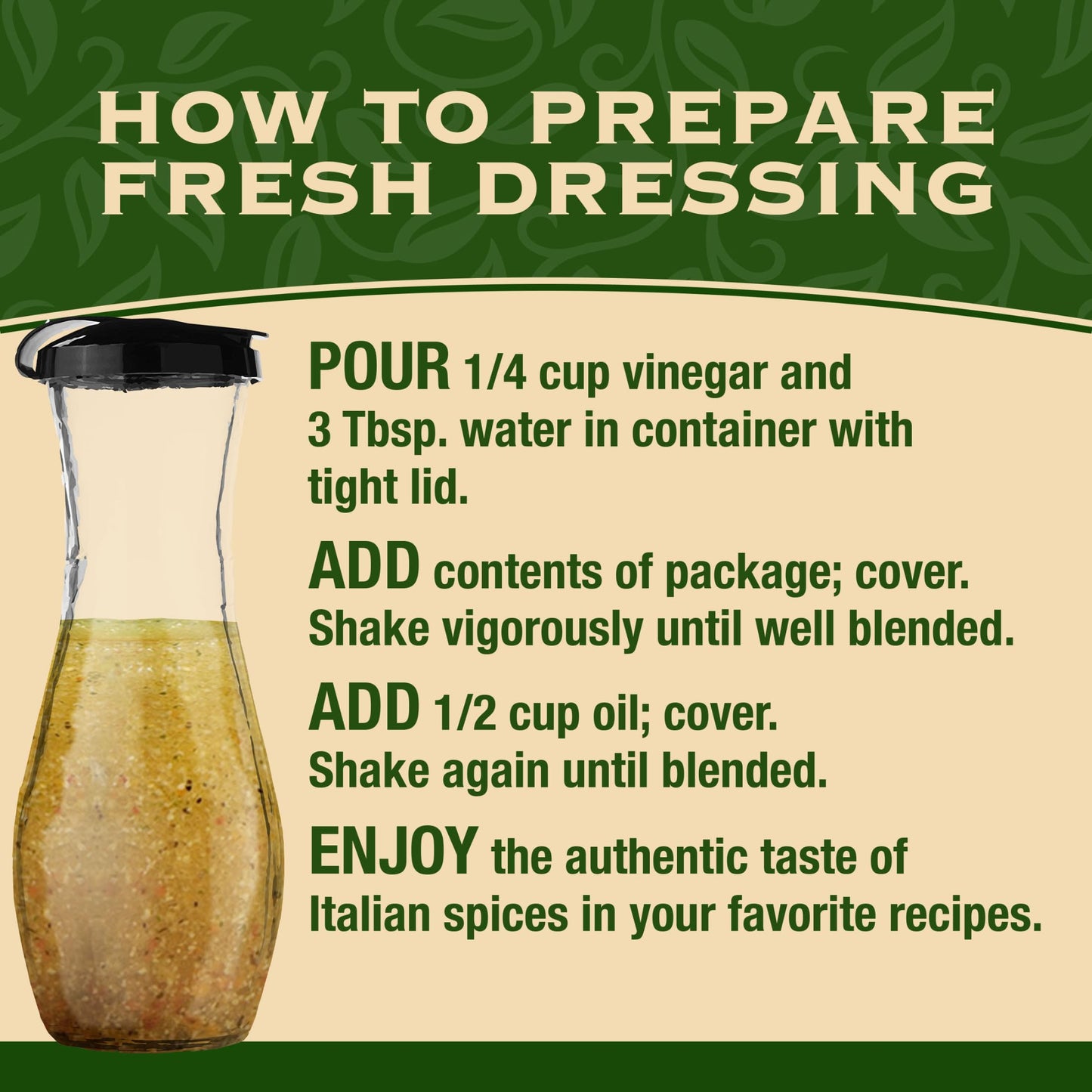 Good Seasons Salad Dressing Kit with 2 Cruets & 4 Italian Dressing Mixes, 0.7 Ounce Each, Pack of 4