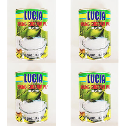 Young Coconut Pulp in Syrup, 20 oz, 4 Cans