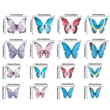 Gyufise 40Pcs Edible Butterfly Cake Decorations Butterfly Cupcake Topper Edible Wafer Paper Butterflies Edible Butterfly Cake Cu