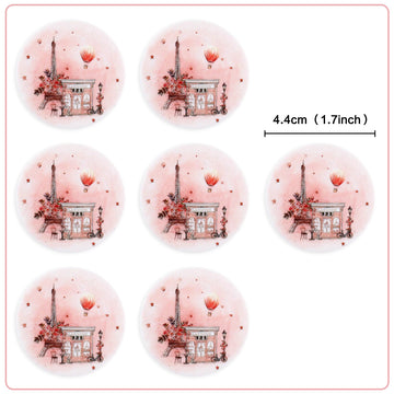 Ercadio 40 Pack Edible Paris Party Cupcake Toppers Pink Paris Theme Cake Decoration Picks Romantic Roses Eiffel Tower Balloon Fo