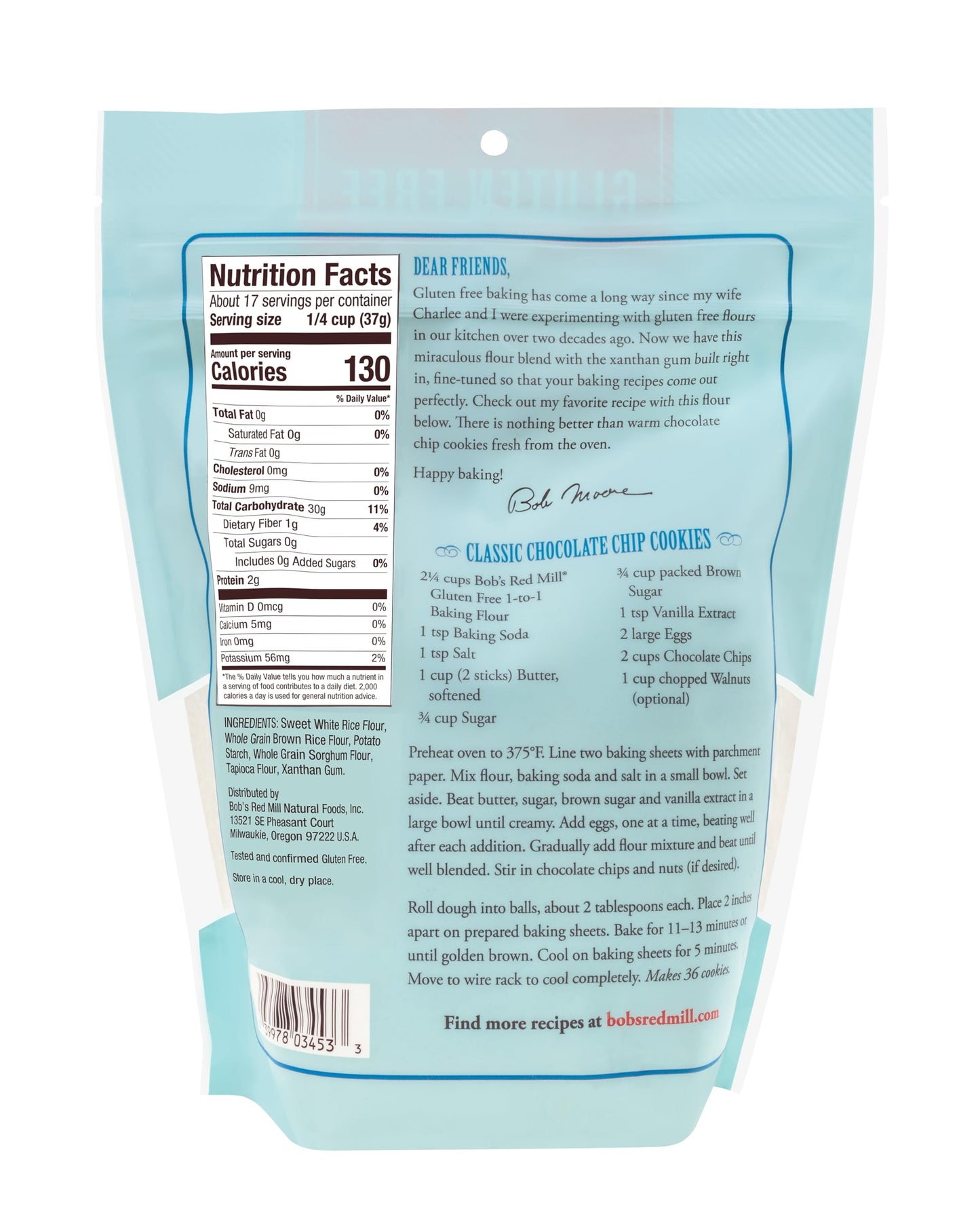 Bobs Red Mill Gluten Free 1-to-1 Baking Flour, Non-GMO, Vegan, Kosher, 22oz