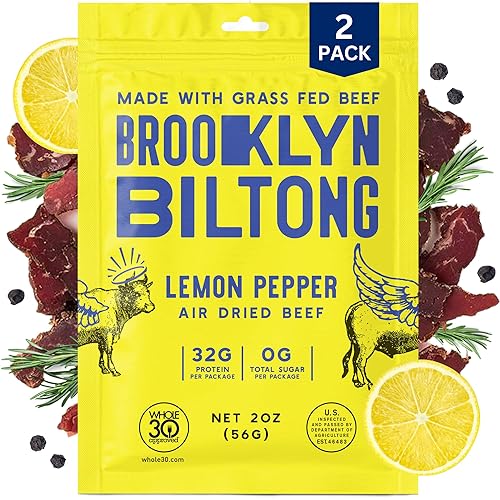 Brooklyn Biltong - Air Dried Grass Fed Beef Snack, South African Beef Jerky - Whole30 Approved, Paleo, Keto, Gluten Free, Sugar