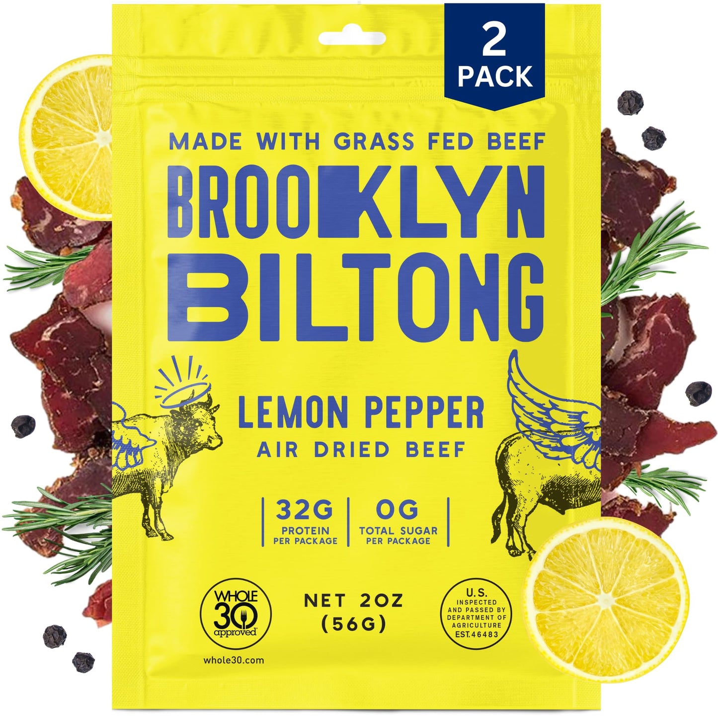 Brooklyn Biltong - Air Dried Grass Fed Beef Snack, South African Beef Jerky - Whole30 Approved, Paleo, Keto, Gluten Free, Sugar