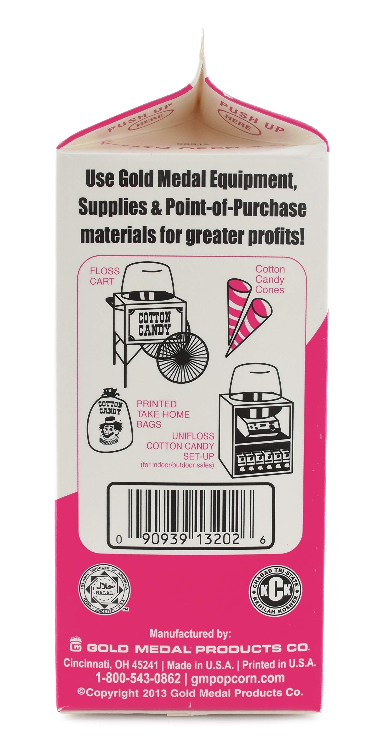 Gold Medal 3208 Bubble Gum Flossugar, 3.25 Lb Carton