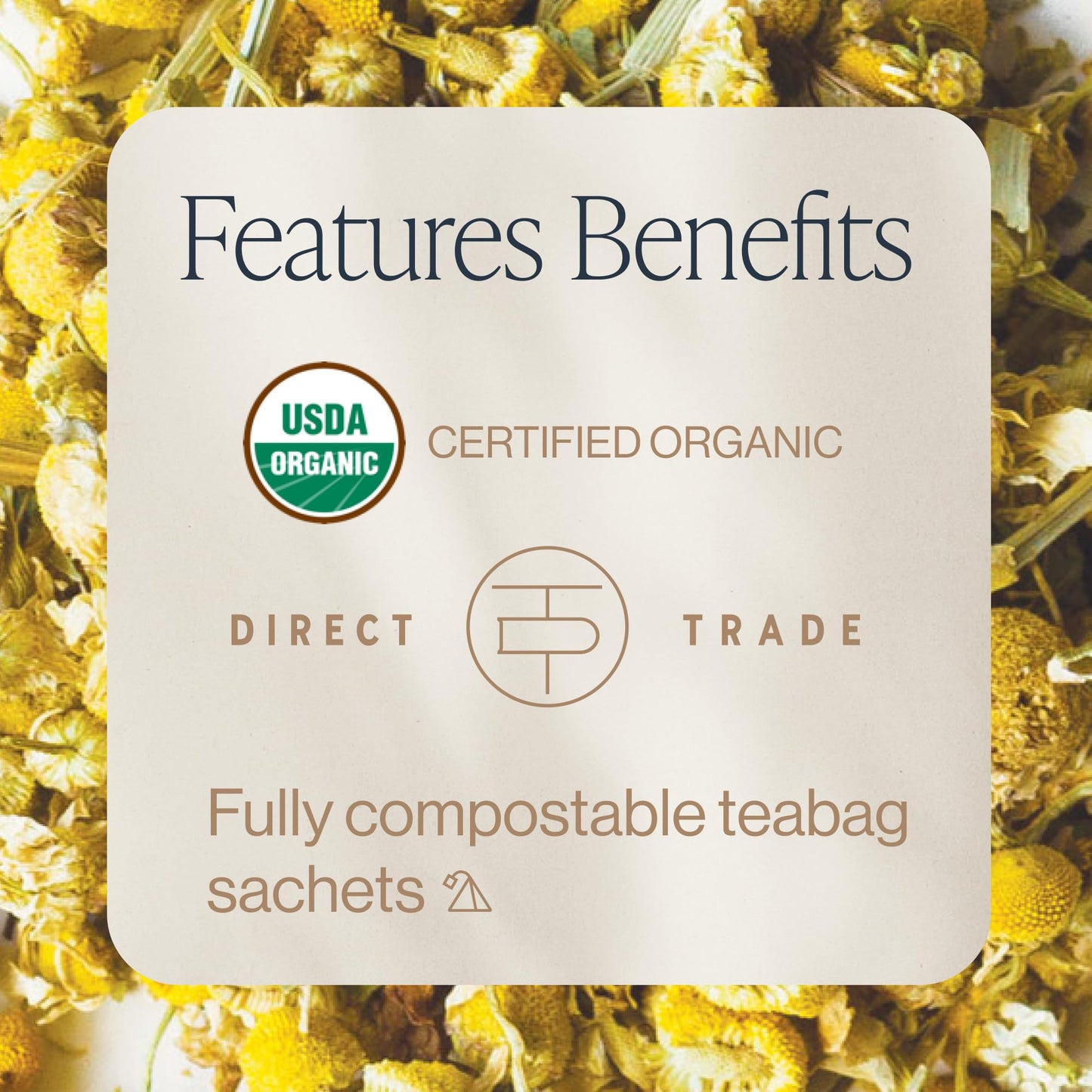 Rishi Tea Chamomile Medley Herbal Tea - Organic Caffeine Free Sachets - 15 Count