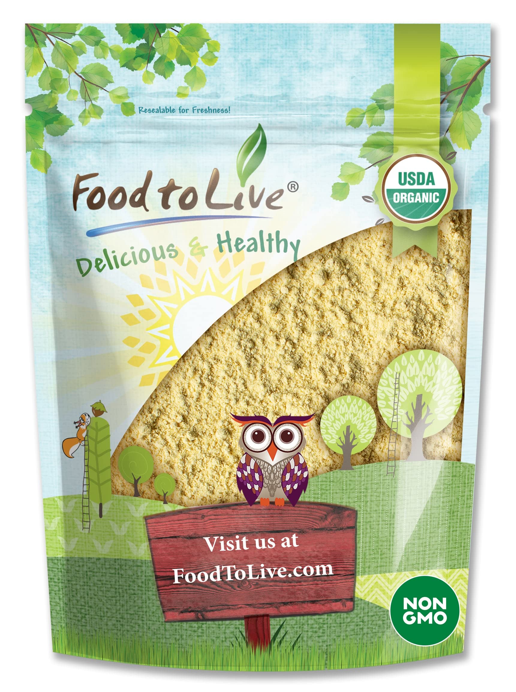 Food to Live Organic Garbanzo Bean Flour, 4 Pounds - Non-GMO Chickpea Flour, Stone Ground, Kosher, Vegan, Bulk, High in Protein 