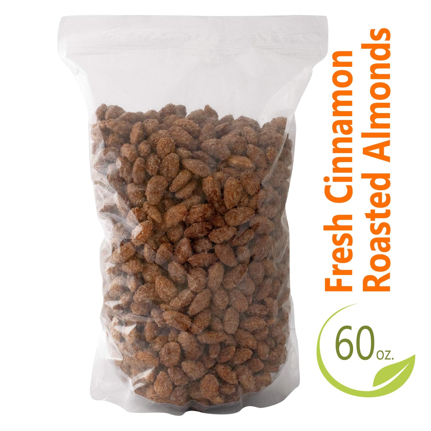 Cinnamon Roasted Almonds 60 Oz (3.75 Lb) - Candied Almonds Glazed With Cinnamon To Satisfy Any Sweet Tooth - Artisan Hand-Roaste
