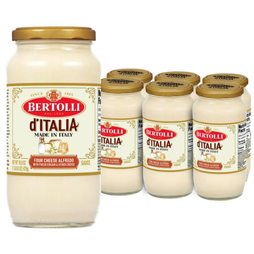 Bertolli dItalia Four Cheese Alfredo Sauce  Italian Spaghetti Sauce  16.9 oz (Pack of 6)
