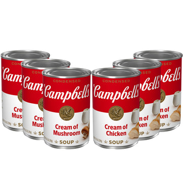 Campbell’S Condensed Cream Of Chicken And Cream Of Mushroom Soup Variety Pack, 10.5 Oz Can (6 Pack)