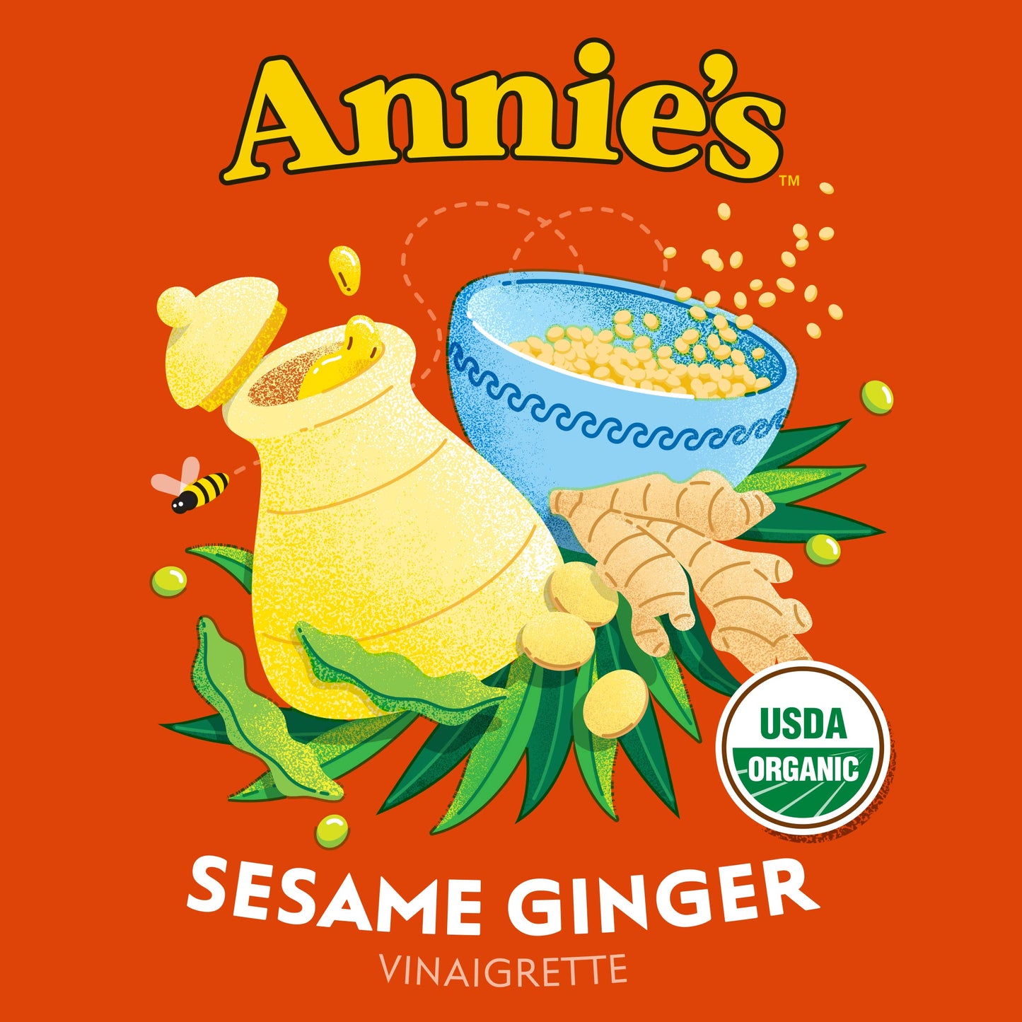 Annie'S Organic Sesame Ginger Vinaigrette Salad Dressing, 8 Oz.