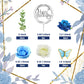 19 Pcs Flower Cake Toppers Butterfly Happy Birthday Cake Decorations With Artificial Blue Rose Flowers Eucalyptus Butterflies Fo