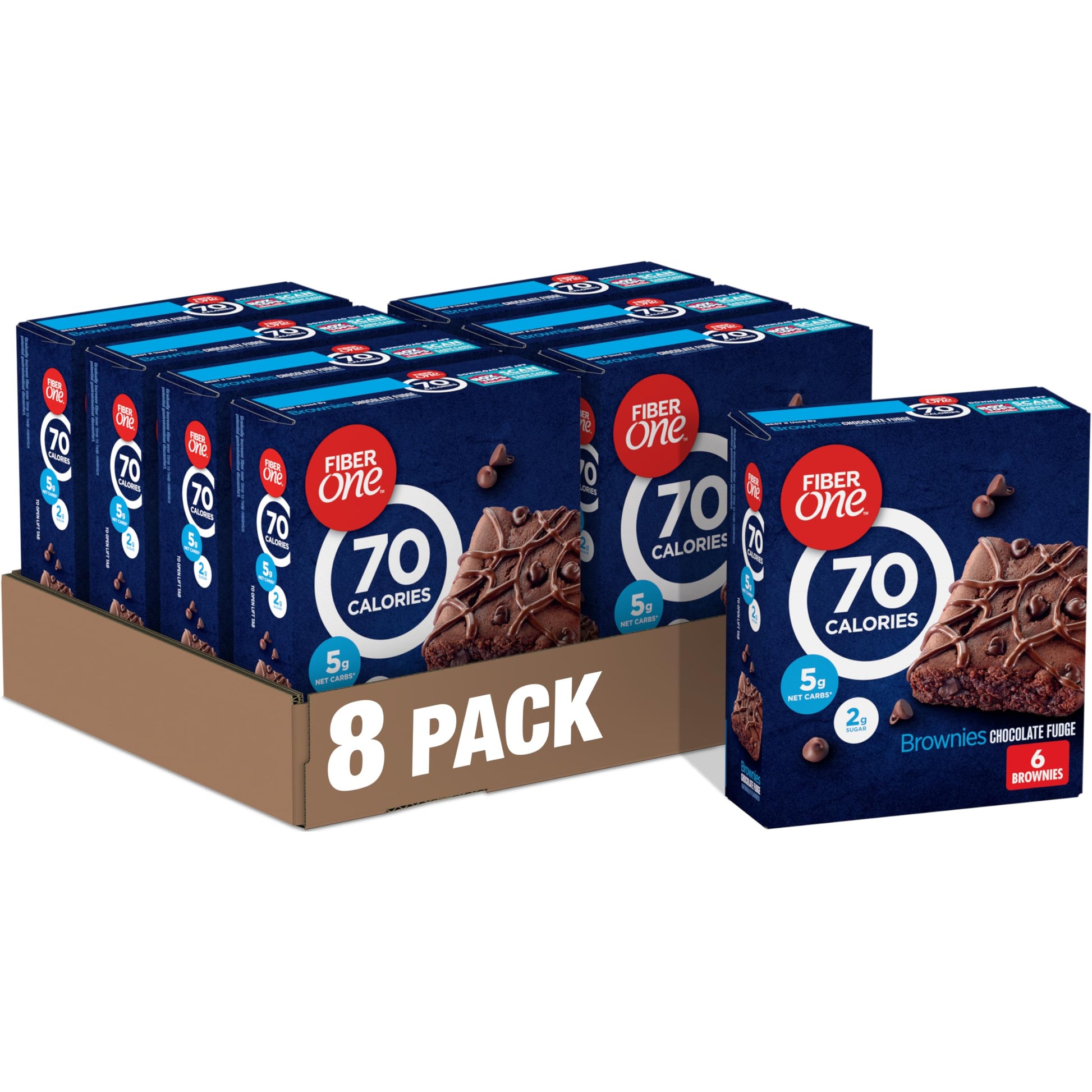 Fiber One 70 Calorie Brownies  Chocolate Fudge Snack Bars  6 Ct  5.34 Oz (Pack Of 8)