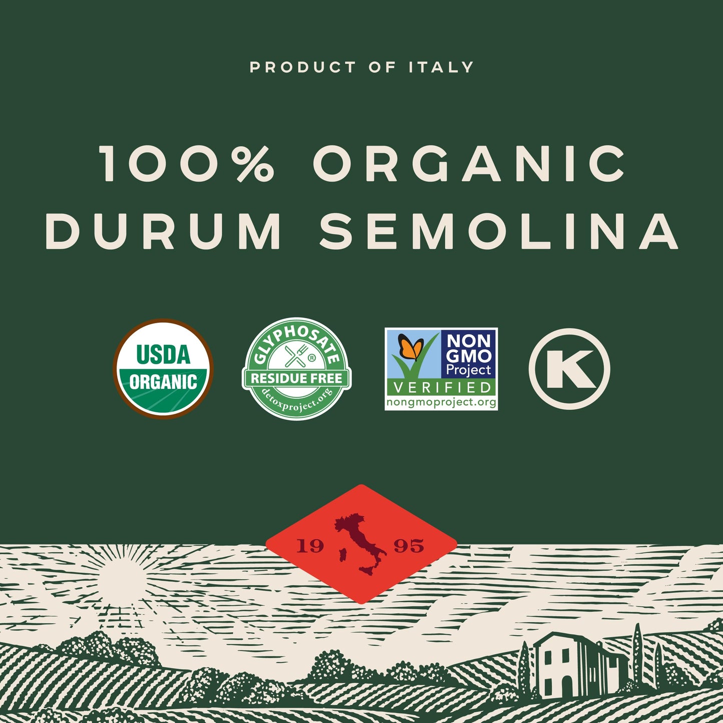 Bionaturae Capellini Pasta Noodles - Durum Semolina Pasta, Kosher, High Protein, Non-Gmo, Usda Certified, Durum Semolina Capelli