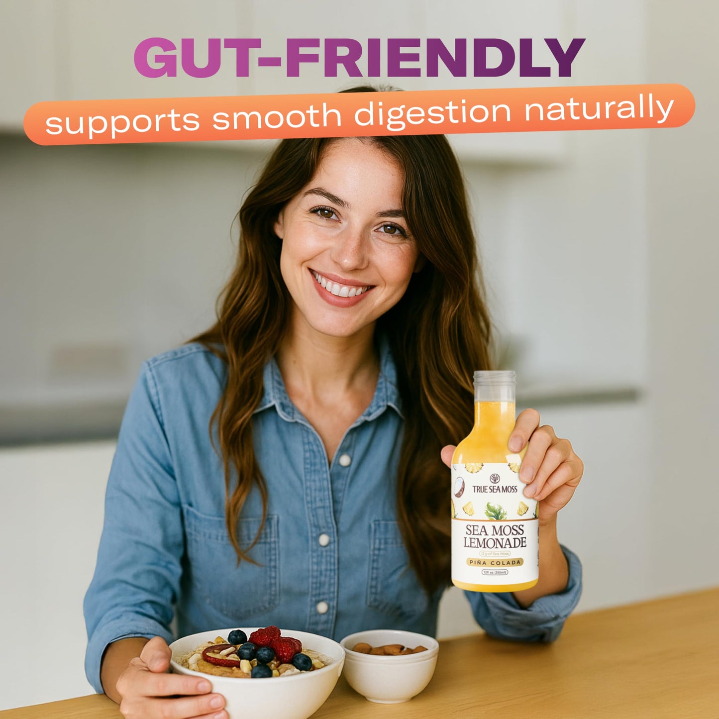 True Sea Moss Lemonade Variety Pack - 4 Flavors (Lemon  Mango  Berry  Pina Colada) - Mix of Classic & Electrolyte Formulas - 4 ? 12 fl oz - Made in USA