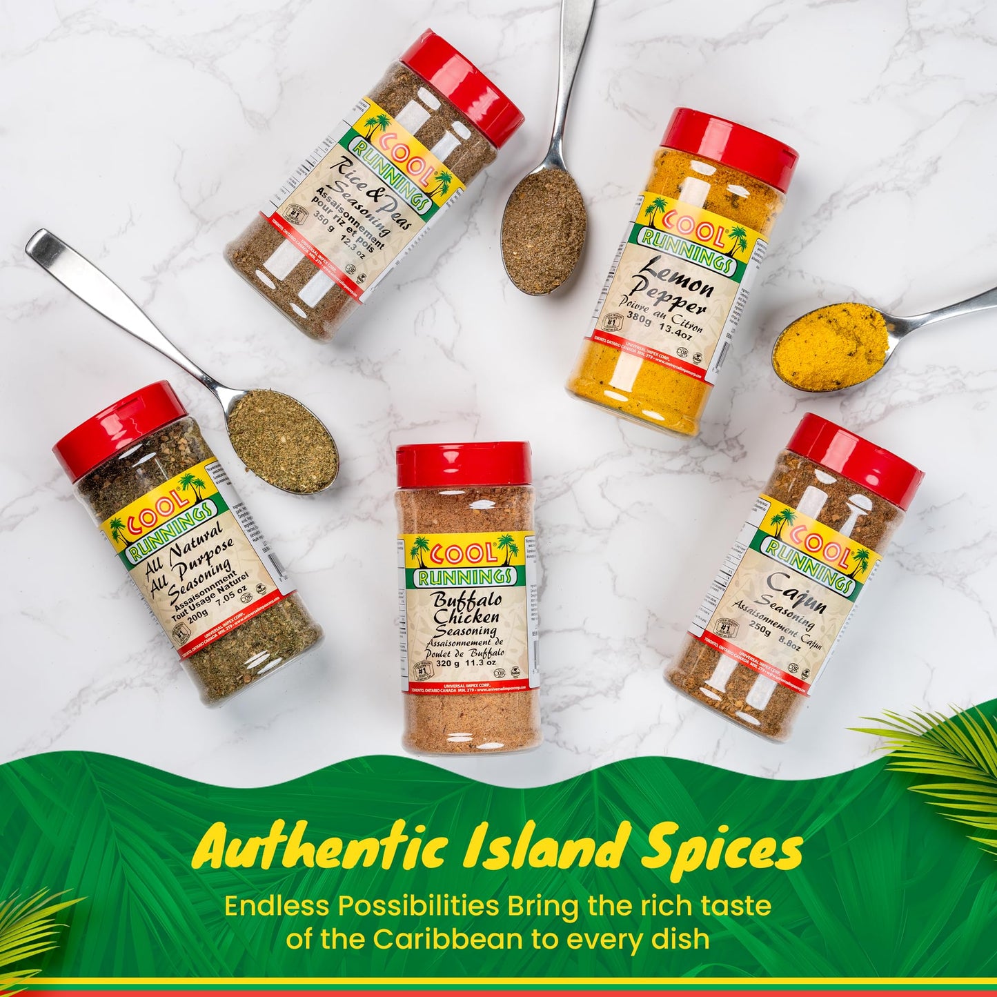 Cool Runnings USA Lemon Pepper 380g - Zesty and Savory Blend for Enhancing Chicken, Seafood such as Salmon, and Vegetables, Idea