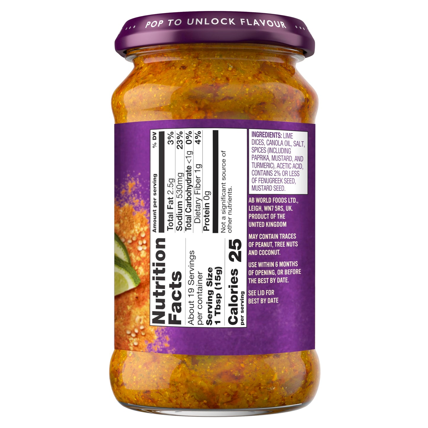 Patak'S Lime Pickle- 10 Oz (Pack Of 3) - With Limes, Turmeric, Fenugreek, And Spices, No Artificial Flavors Or Colors, Gluten Fr