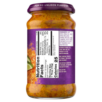 Patak'S Lime Pickle- 10 Oz (Pack Of 3) - With Limes, Turmeric, Fenugreek, And Spices, No Artificial Flavors Or Colors, Gluten Fr