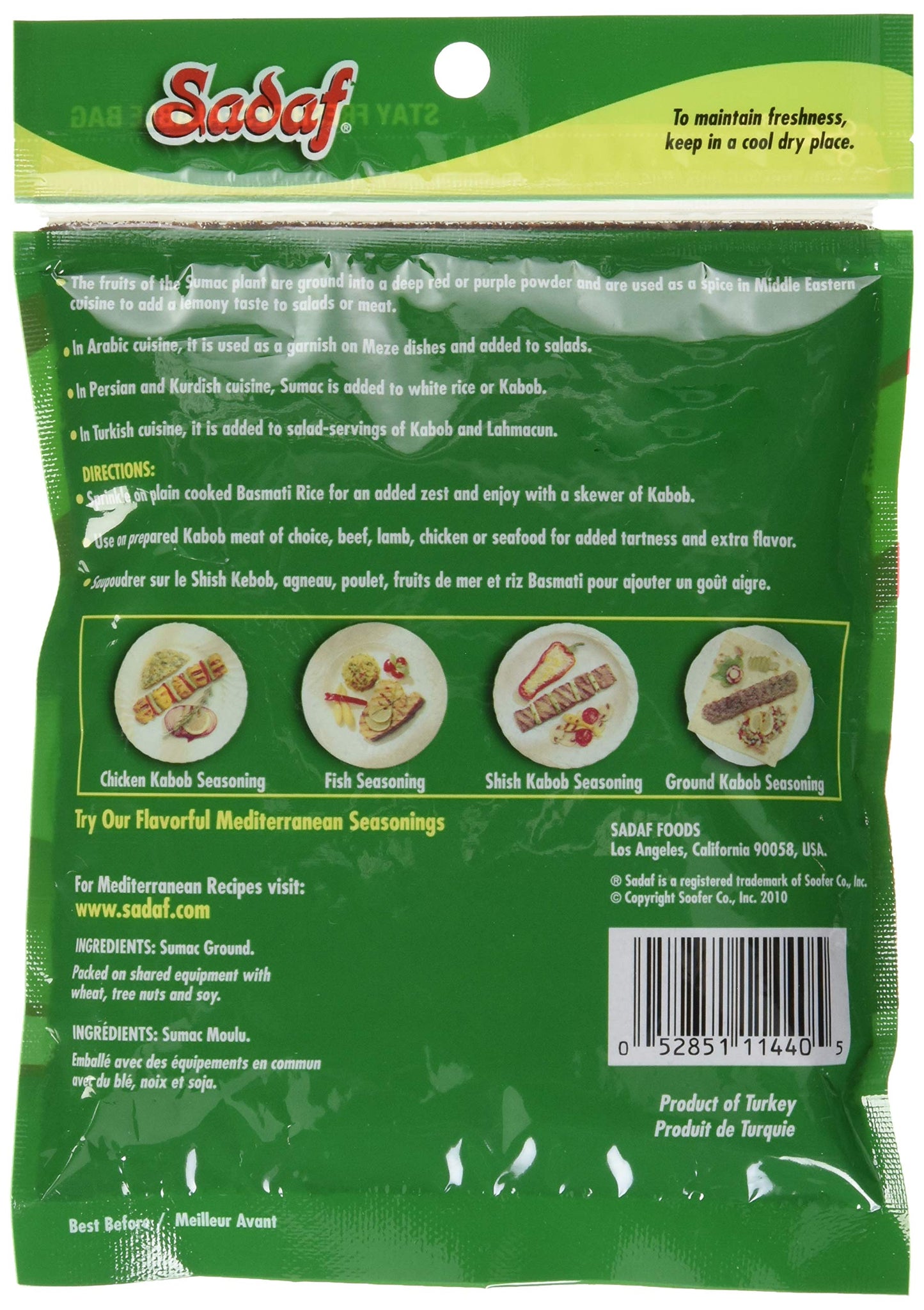 Sadaf Sumac Ground - Sumac Powder For Cooking And Food Seasoning - Sumac Seasoning - Traditional Middle Eastern Spice - Kosher 4 Oz Resealable Bag