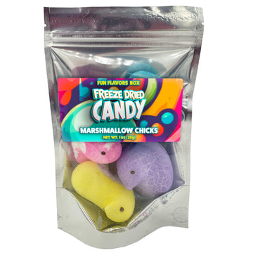 Freeze Dried Candy Marshmallow Chicks, Unique Exotic Crunch Snack Treats, Party Favor Gift Idea, Easter Basket filler, 1 oz