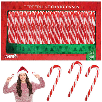Fruidles Christmas Candy Canes Suckers, Peppermint Flavor, Individually Wrapped (144-Pack)
