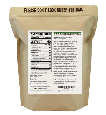 Anthonys Enhanced Butter Powder, 1 Lb, Gluten Free, Non Gmo, Made In Usa, Keto Friendly,   Free