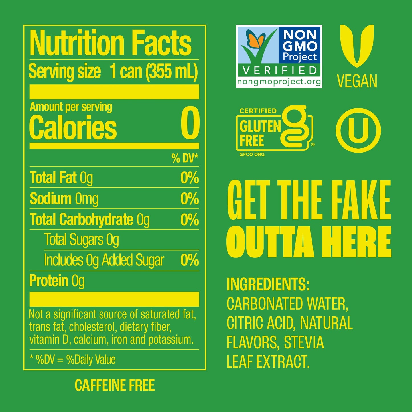 Zevia Zero Sugar Soda, Lemon Lime Twist, 12 oz Cans (24-Pack) - Naturally Sweetened, Non-GMO Project Verified, Gluten-Free, Vega
